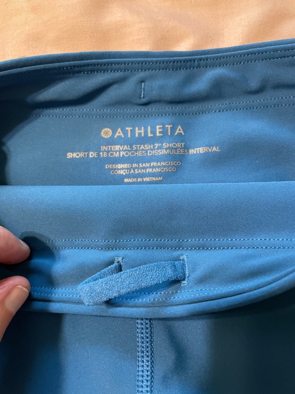 NWT Athleta Interval Stash 7” Shorts Indigo Blue Bikers Size XXS - Picture 5 of 9